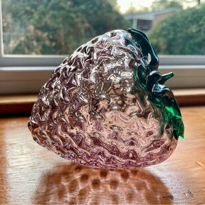 Blenko Glass Orchid & Green Strawberry # 9350- Produced in 1993 & 1994